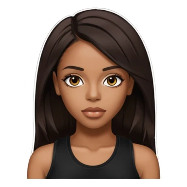 Aaliyah R&B Singer with dark brown hair sticker