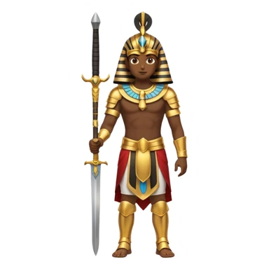 fullbody egyptian ancient soldier with sword and golden armor sticker