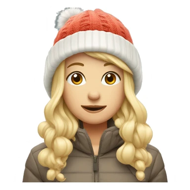 Cute blond with winter hat sticker