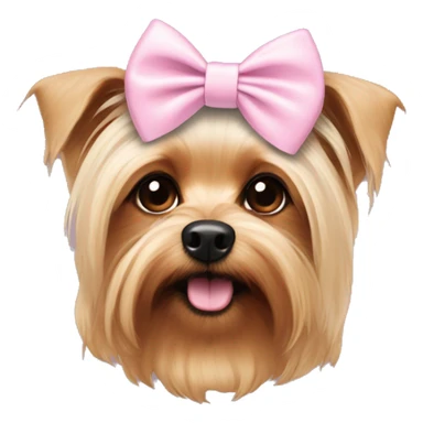 Light pink bow on a Yorkshire terrior dog  sticker
