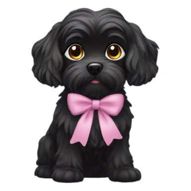 black Maltese dog small girl sticker