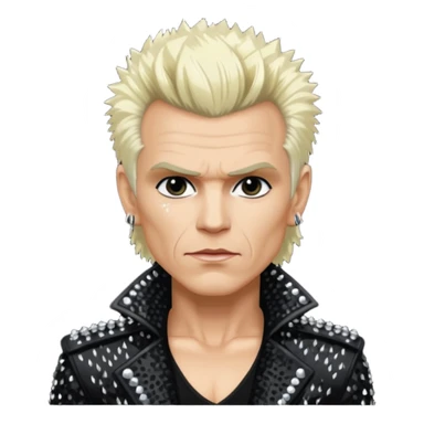 Billy Idol with white blonde hair, black sequin outfit  sticker