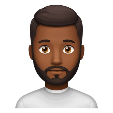 Dark brown skin man with a light beard and a fade haircut with dark brown eyes sticker