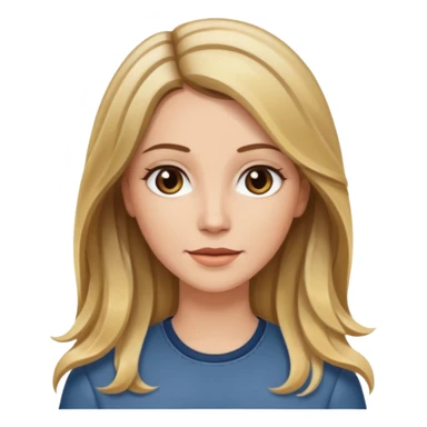 Mulher branca, cabelos longos liso com as pontas ondulado castanho com loiro com luzes  sticker