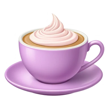 super realistic lavender latte in a pink tea cup sticker