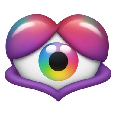 rainbow heart eyes sticker