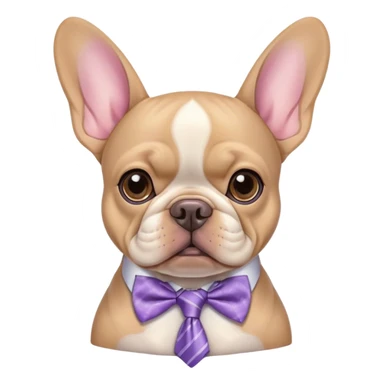 Lilac french buldog with a tie  sticker