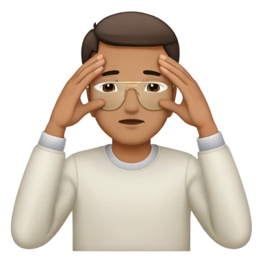 Man covering his eyes with his hands sticker