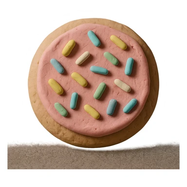 sugar cookie with pink frosting and pastel sprinkles sticker