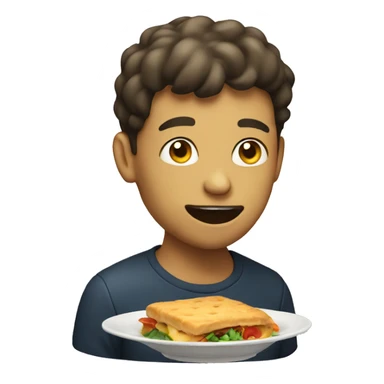 a person eat sticker