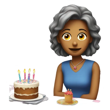 A lonely lady at a children's birthday party sticker