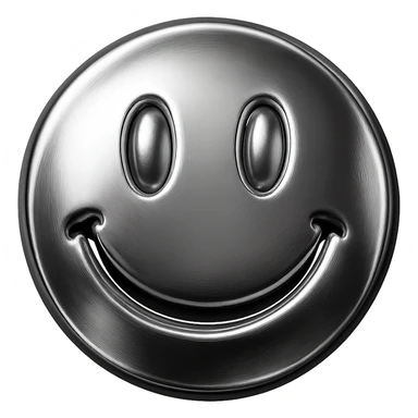 smiley face with shiny metallic look sticker
