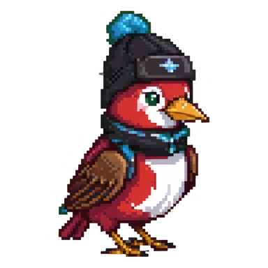 Nightingale bird with ski cap sticker