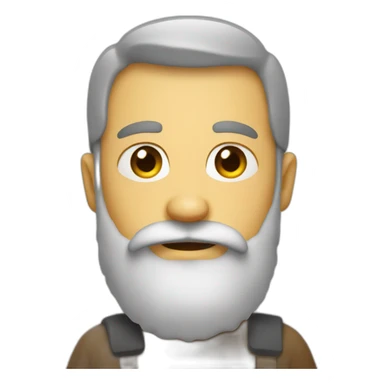 creat emoji of a person with beard and a hatch facing back sticker