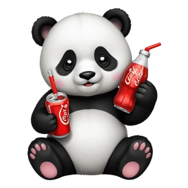 Panda with a coke sticker