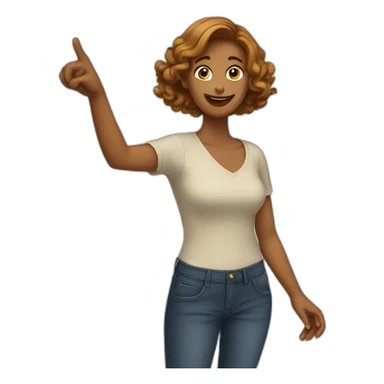 Woman Pointing at Cat sticker