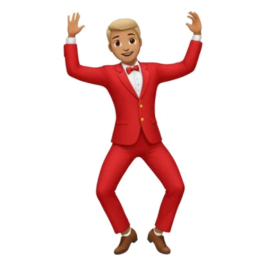 a man is dancing with red outfit sticker