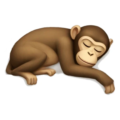 A monkey sleeping tucked in bed sticker