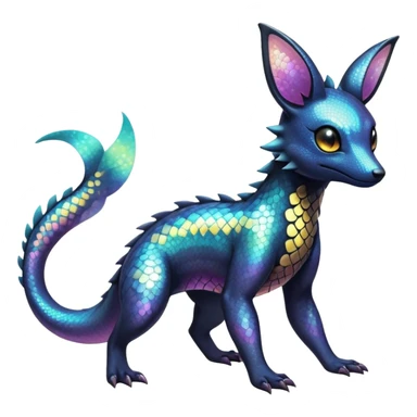Pastel Iridescent Shiny Sparkly Exotic Salandit-Umbreon-Fakémon-hybrid-creature (full body)  sticker