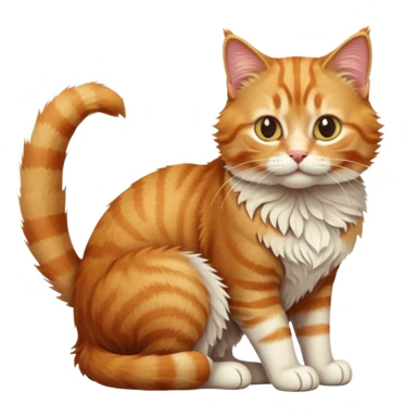 cinematic-[Ginger tabby cat]-realistic-full-body-sitting-emoji,-tail-curled-playfully-around-its-paws,-head-tilted-dramatically,-scruffy-[ginger]-fur,-simplified-yet-realistic-focused-features,-highly-detailed,-glowing-with-an-almost-sarcastic-glow sticker