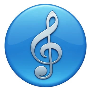 Create an emoji that looks just like the Instagram verified blue tick but with a music symbol in the middle instead of a tick sticker