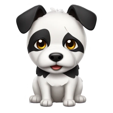Terrier dog wearing panda costume  sticker