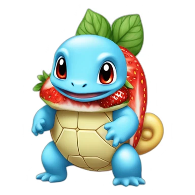 Squirtle as a strawberry  sticker