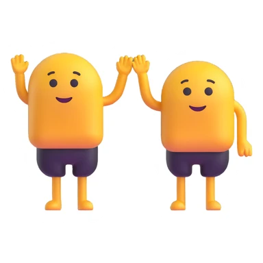 Combine these two characters as a couple, standing together in a friendly pose, keeping their original 3D Microsoft fluent emoji style, with no background. sticker