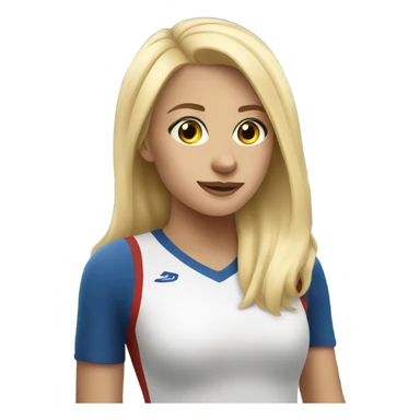 Blonde girl in a stadium  sticker