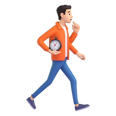 Worried person checking the time on their watch in a hurry. sticker