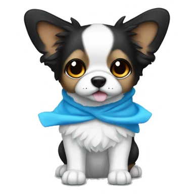 White and black papilion whit blue hodie sticker