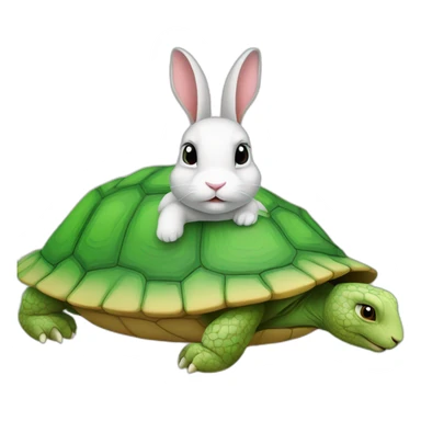Lapin sur tortue sticker