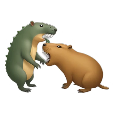 capybara fight crocodile sticker