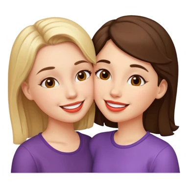 a girl kissing a girl sticker