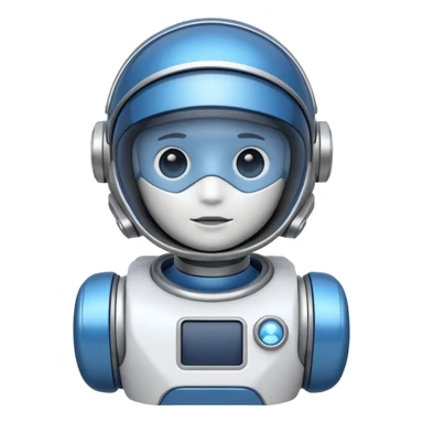 blue and white astrobot copilot sticker