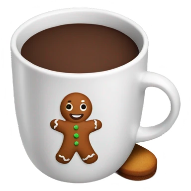 Hot chocolate with gingerbread man  sticker