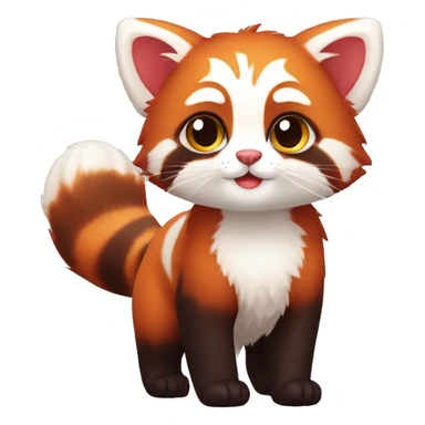 Cute Adorable Red Panda Cat hybrid full body sticker