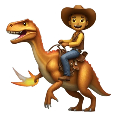 Cowboy riding dinosaur sticker