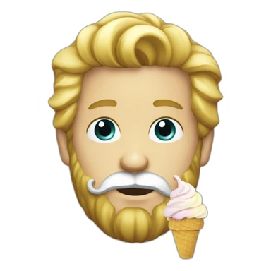 Blond man bearded smoking ice-cream sticker