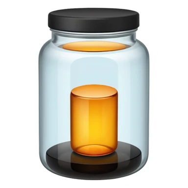 Amber jar black top sticker