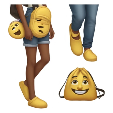 teen big slippers and crossbody bag sticker