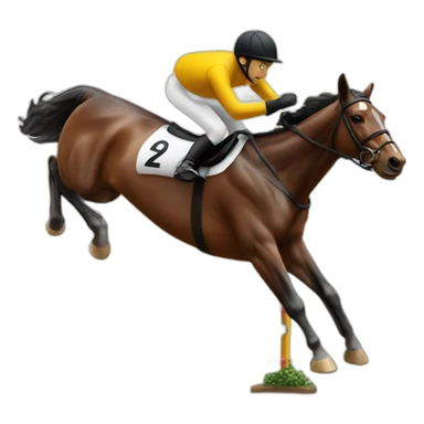 racing horse jumping over a hurdle sticker