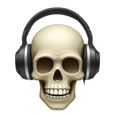 skull with headphones  sticker