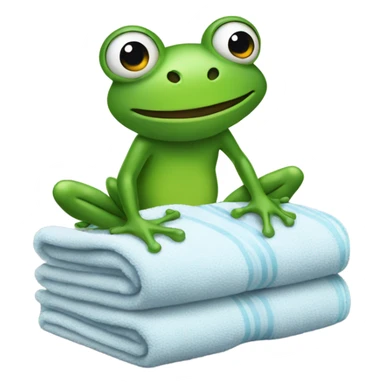 Frog picking up towel sticker
