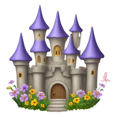 Fairy castle flowers sticker