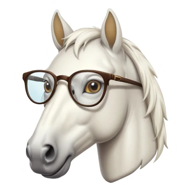 white horse face  with glasse sticker