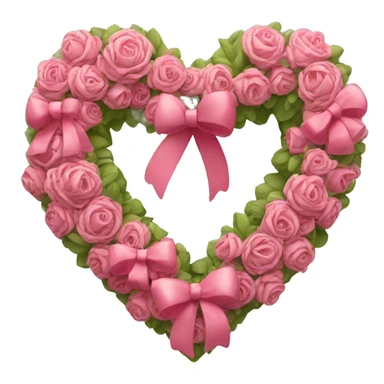 Heart wreath with beautiful bow sticker