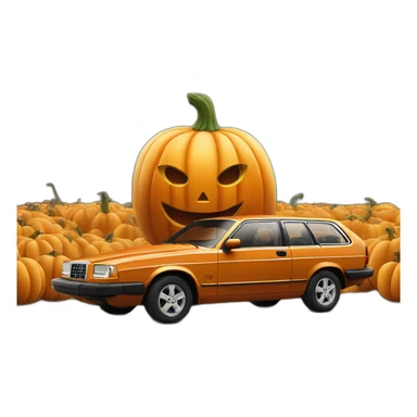 pumpkin volvo car sticker