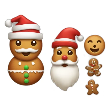 santa, snowman, gingerbread sticker