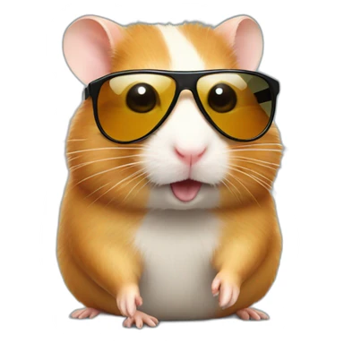 hamster wearing sunglasses sticker